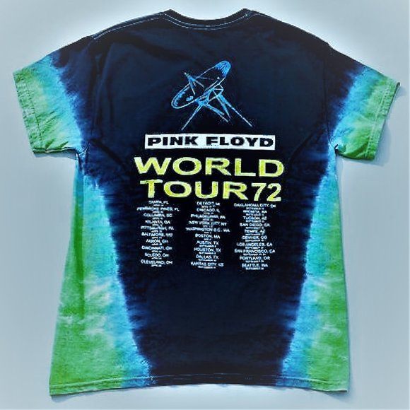 PInk Floyd World Tour 1972 Tie Dye rock Official T-Shirt L NWT - Picture 4 of 6